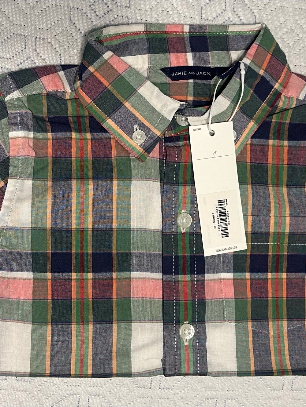 Janie and Jack Plaid Button-Down Shirt